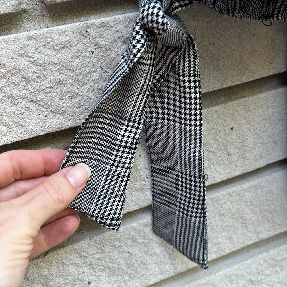 Dex Plaid Checked Off the Shoulder Top S - Picture 5 of 10